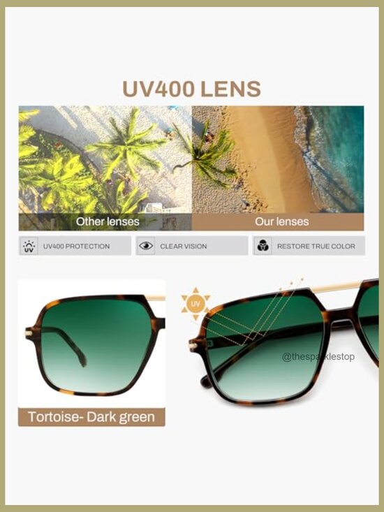 Square Retro Aviator Sunglasses, Trendy Oversized Aviators, UV400 Protection